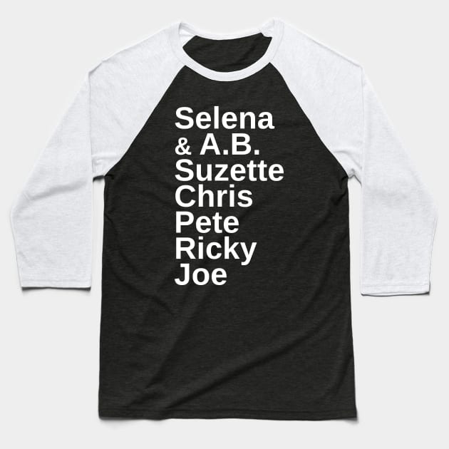 Selena y Los Dinos - Names Baseball T-Shirt by hitman514